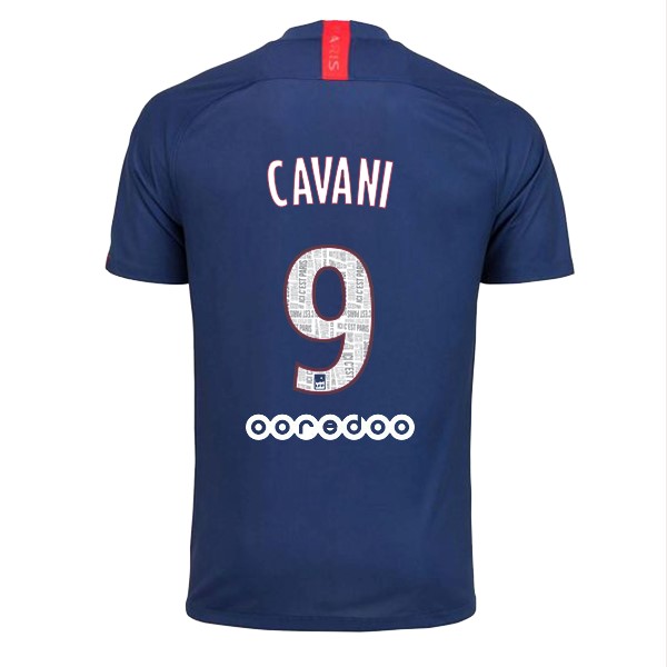 Maillot Football Paris Saint Germain NO.9 Cavani Domicile 2019-20 Bleu